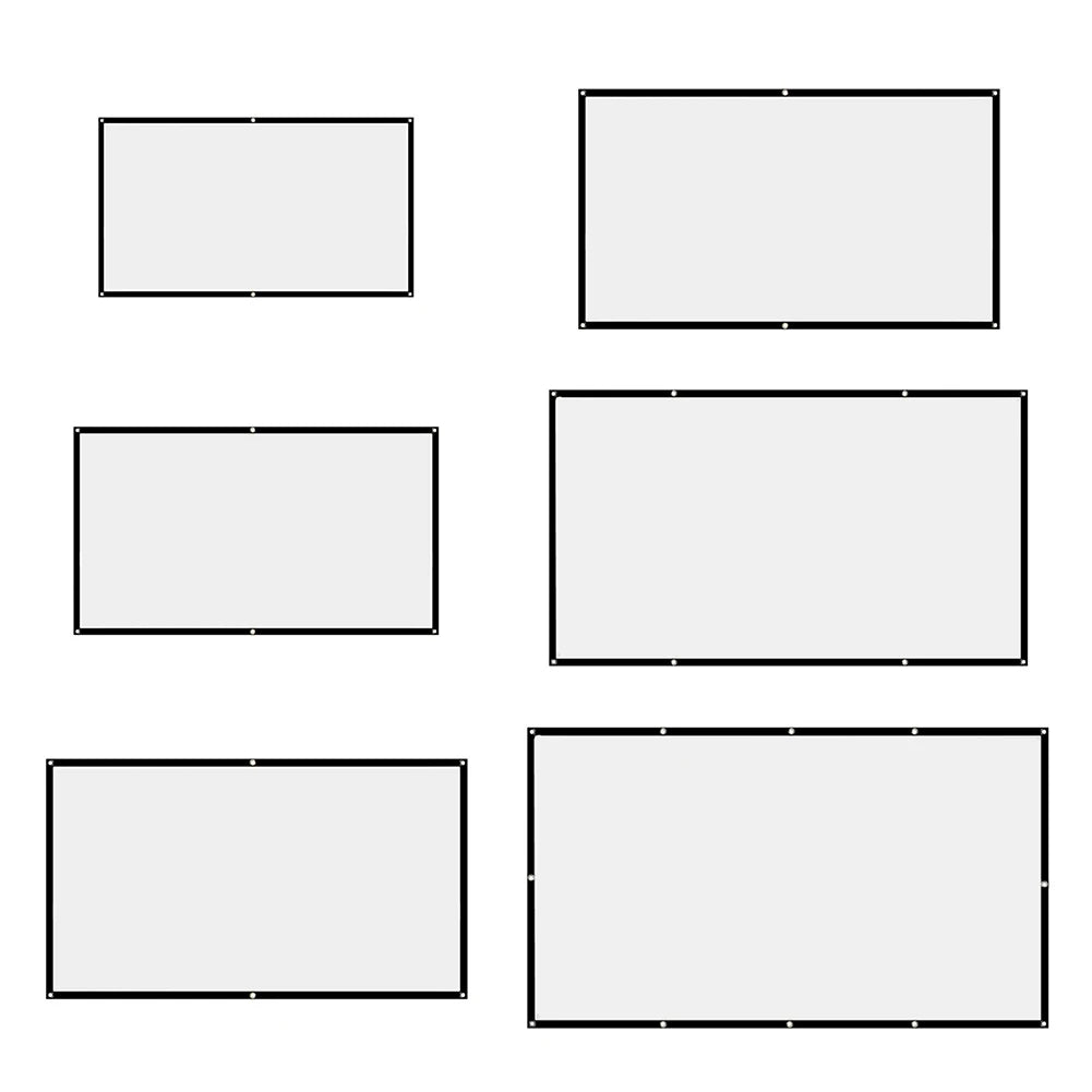 16:9 Simple Projector Curtain Set Portable HD Display Screen Household Bedroom Decoration for Home Outdoor Office